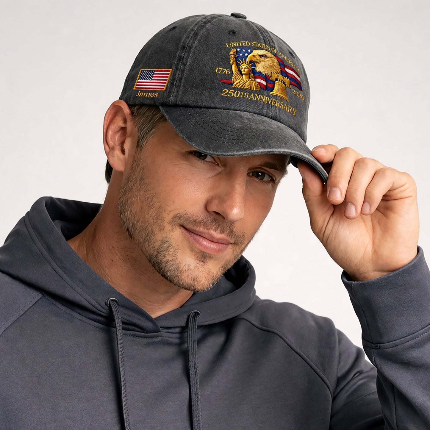 Personalized 250th Anniversary Baseball Cap - American Eagle Statue of Liberty Hat