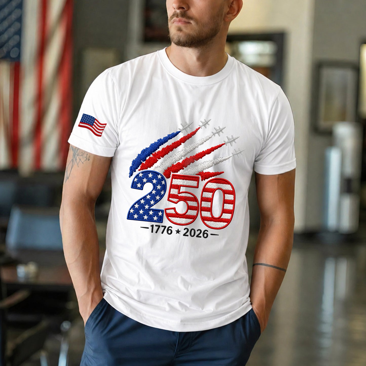 USA 250th Anniversary Shirt 1776–2026 – Patriotic American Flag Jet Unisex