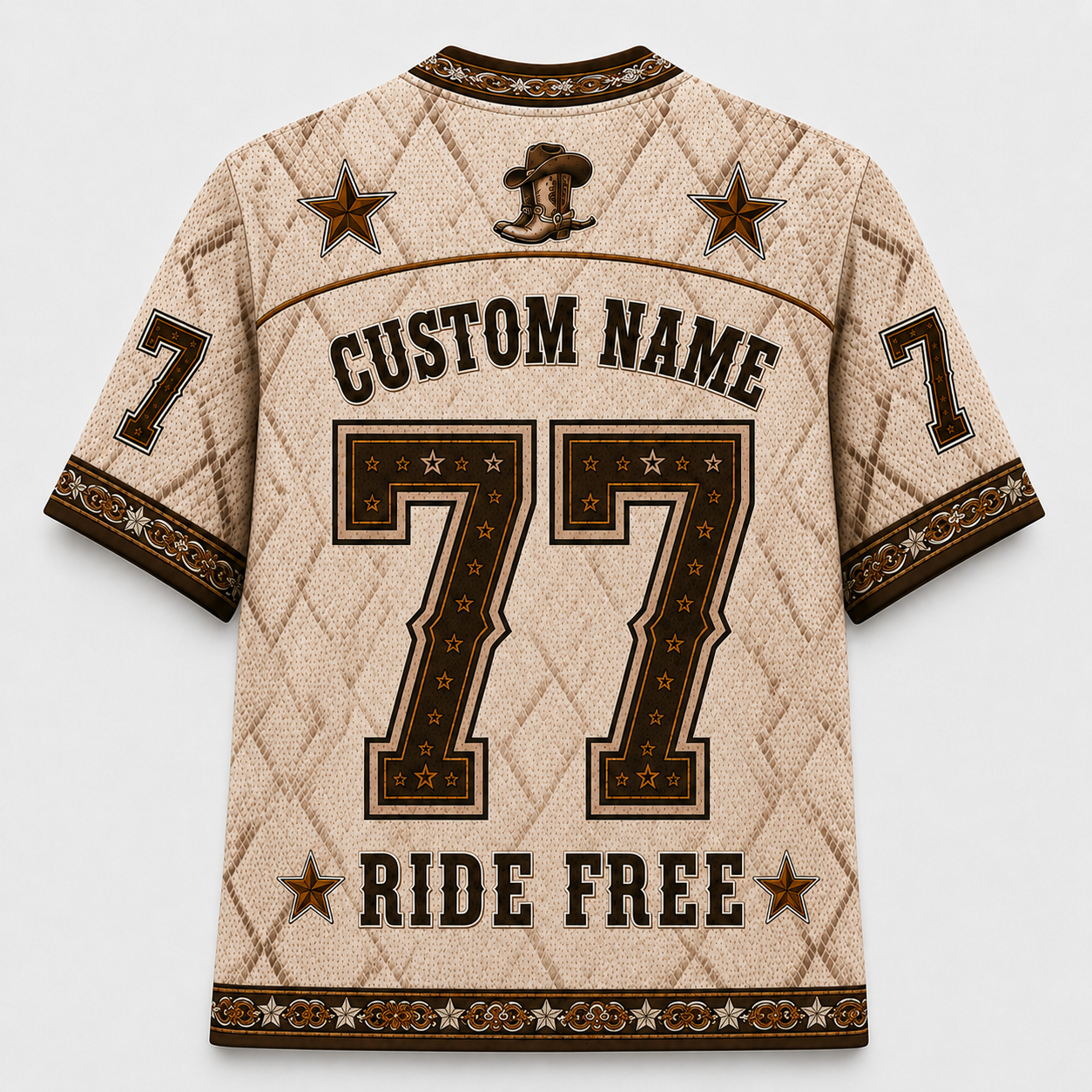 Cowgirl Wild Soul Mesh Jersey – Vintage Western Longhorn Bull Skull & Rose
