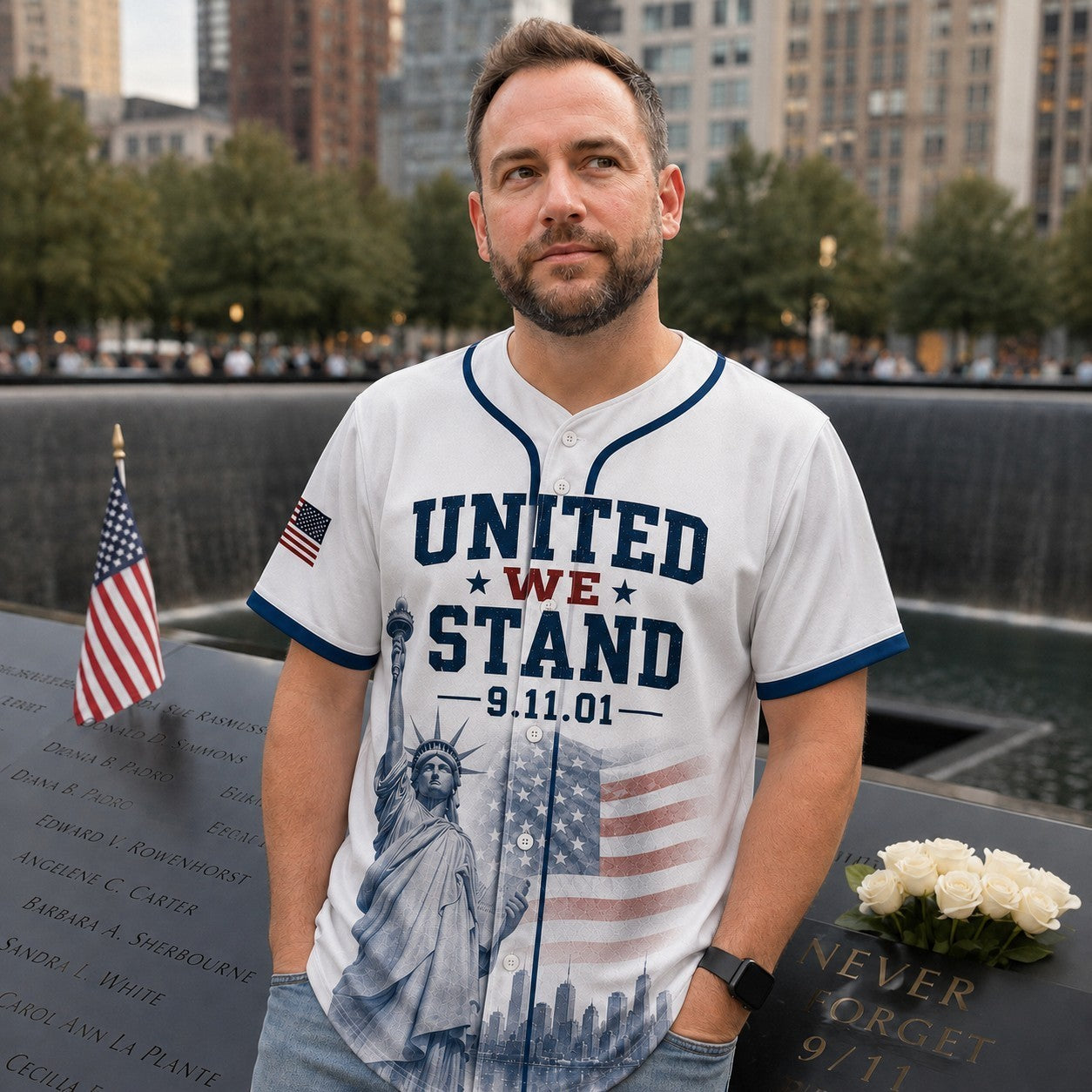 9/11 Tribute Baseball Jersey, FDNY 343 Firefighter Memorial Shirt