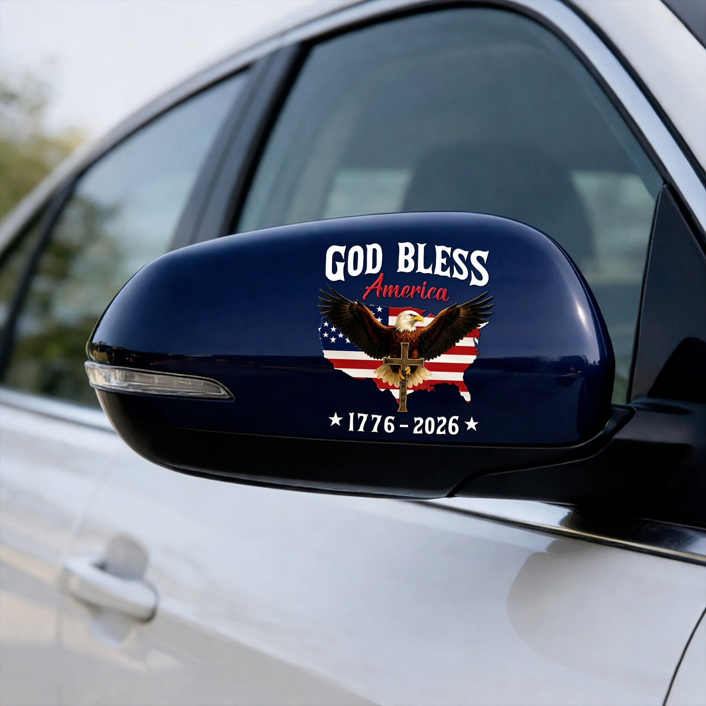 🔥 LIMITED TIME OFFER - God Bless America 250th Anniversary Christian Eagle UV DTF 3D Decal