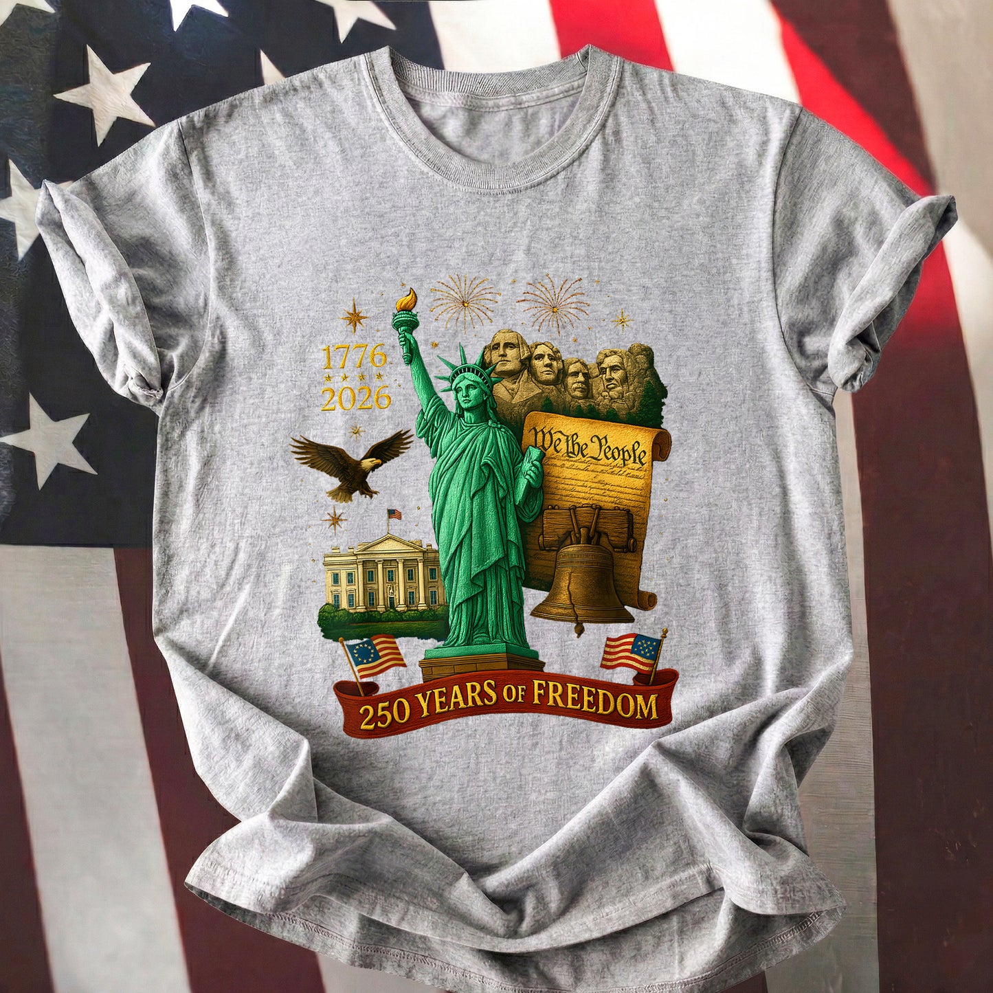 America 250th Anniversary 1776 2026 America 250 Years of Freedom Dark Shirt