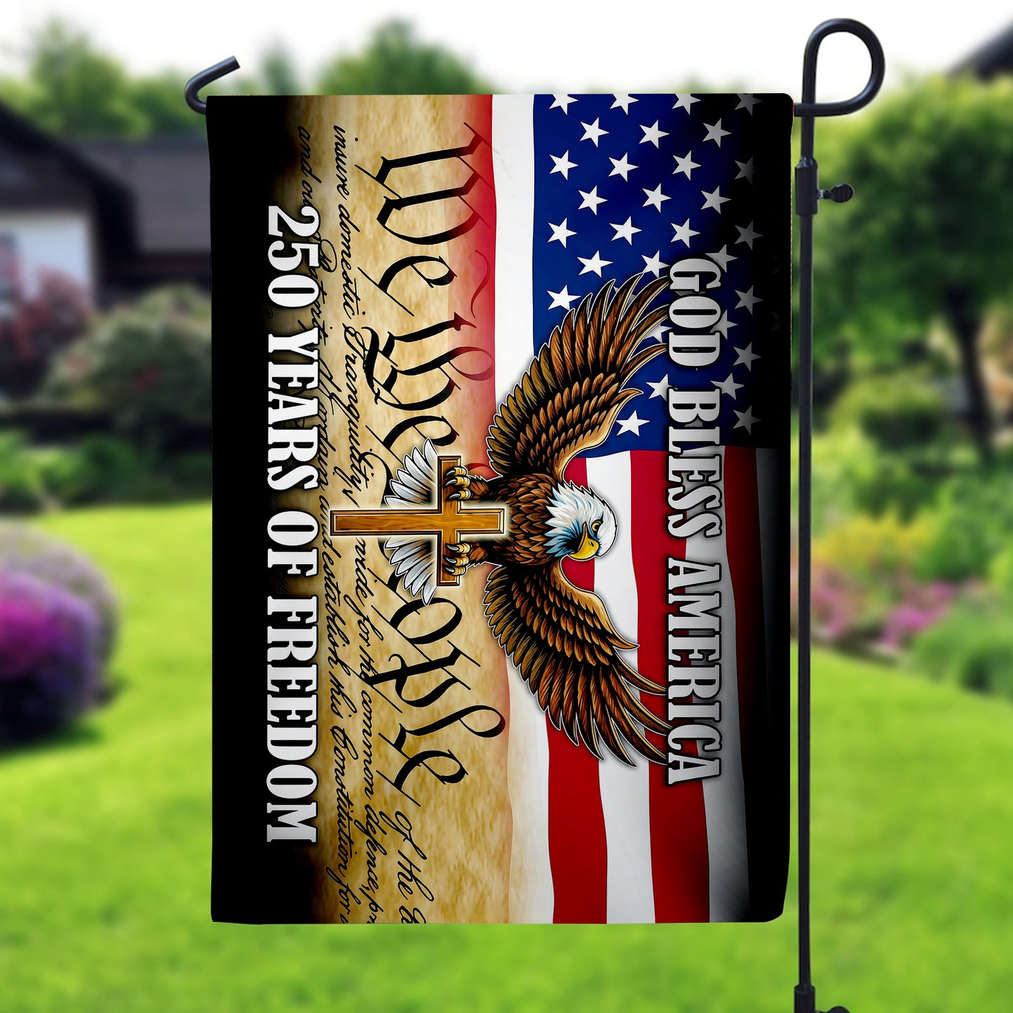 Patriotic 250th Anniversary 1776 2026 United States of America Semiquincentennial Grommet Flag
