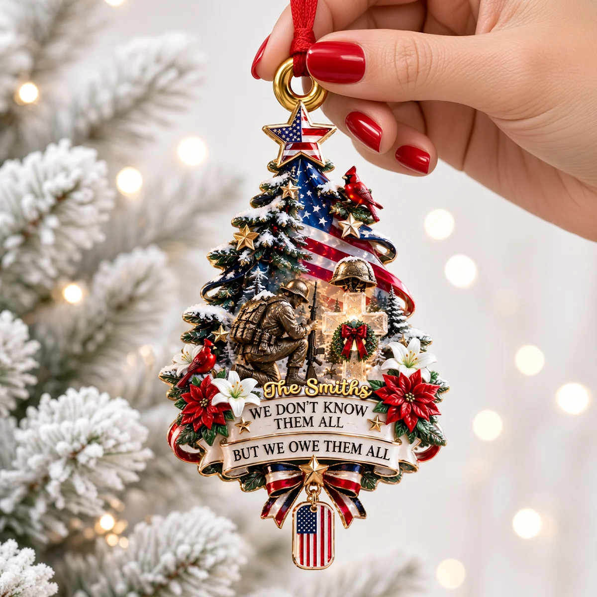 Custom A Pray For Fallen Veterans Acrylic Ornament