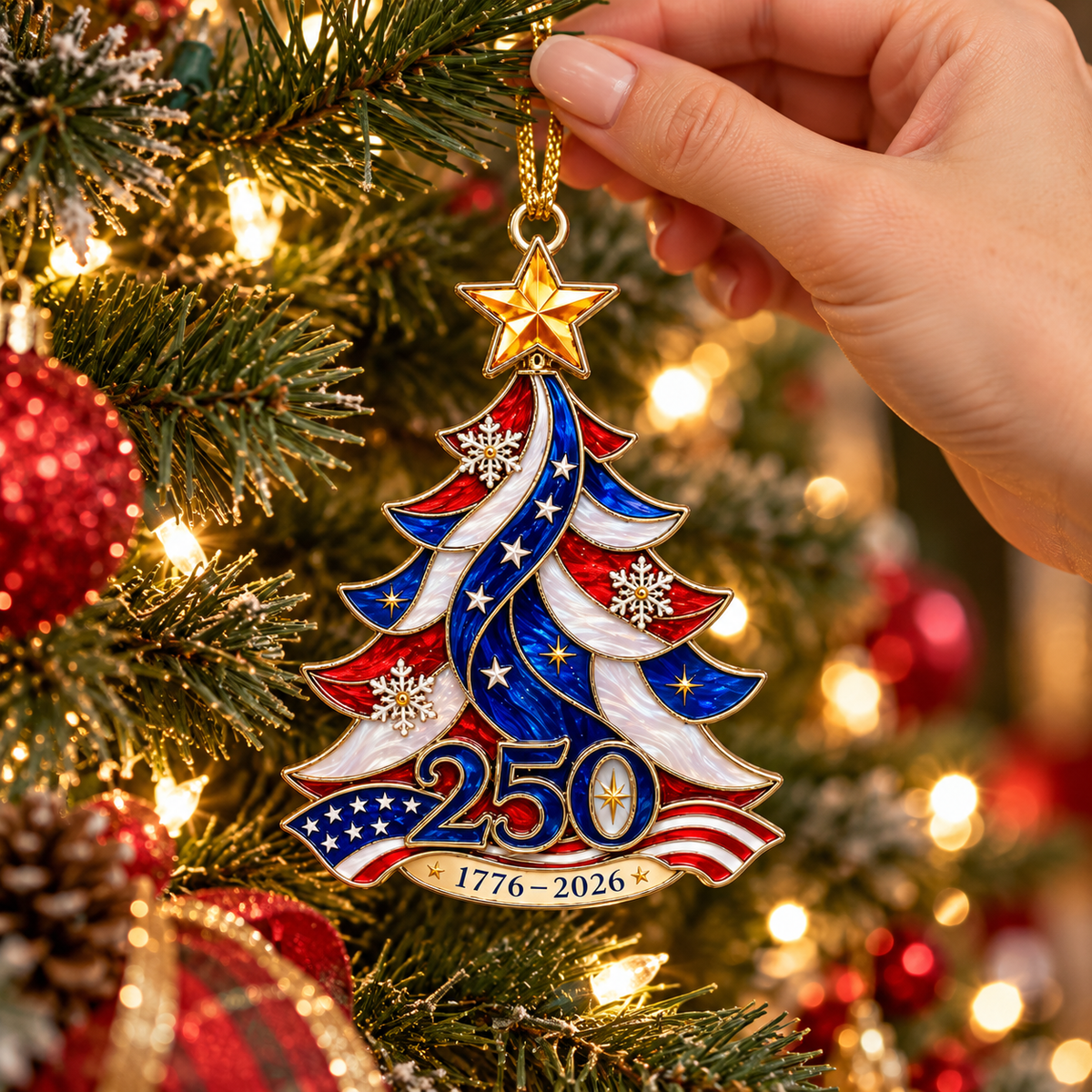 1776β2026 American Flag Christmas Tree Decoration