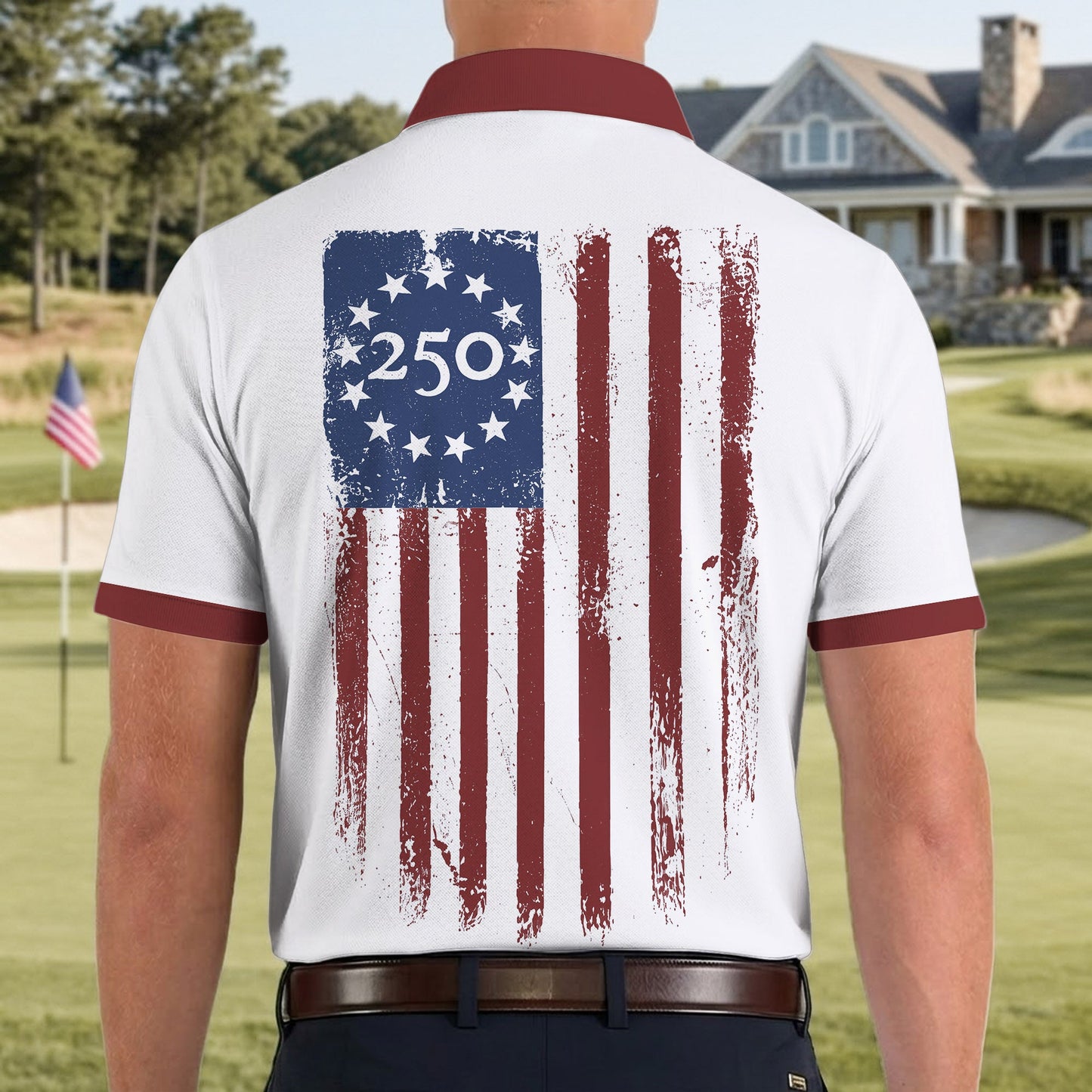 USA 250th Anniversary Polo Shirt, 1776-2026 American Flag Polo