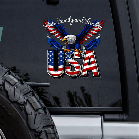 🔥 LIMITED TIME OFFER - Faith Freedom USA Eagle Cross Decal – 250th Anniversary 1776-2026 Sticker