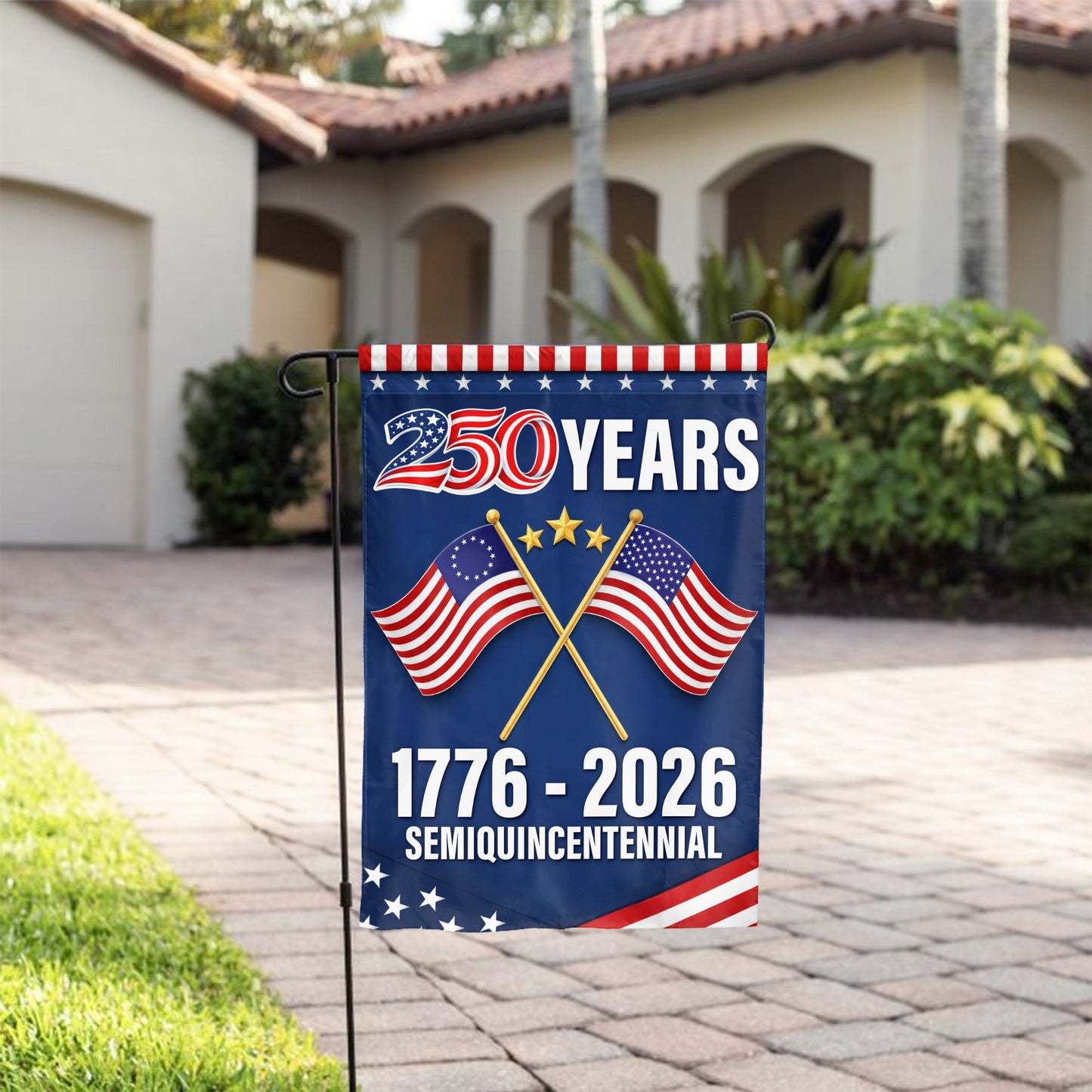 American Flag 250th Anniversary Garden Flag 1776-2026 Patriotic USA Yard Flag, Semiquincentennial Decor