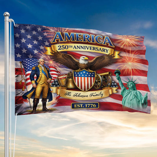 Custom Descendant of a Patriot Flag – Personalized Name & Years – American 250th Anniversary Gift – Patriotic Heritage Flag