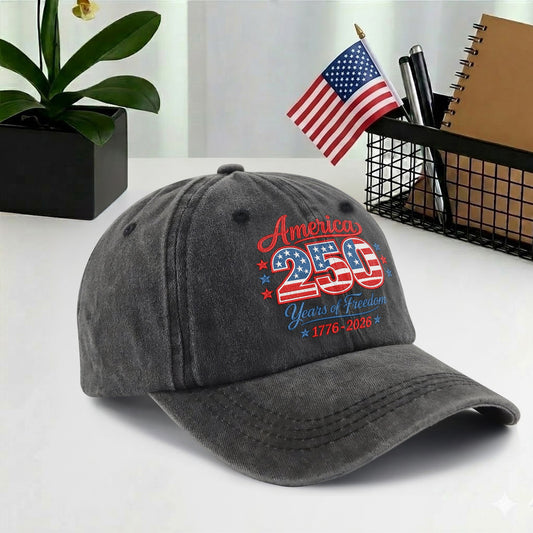 America 250 250th Anniversary Baseball Cap - 1776-2026 Years of Freedom Patriotic Hat