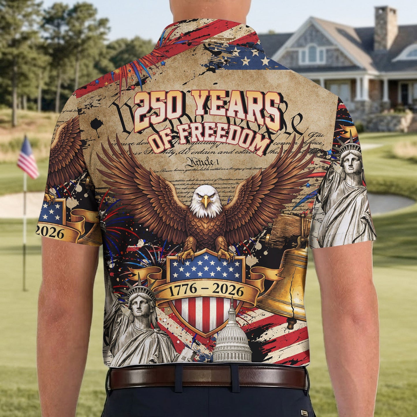 We The People Semiquincentennial Proud America 4th Of July Polo