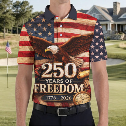 Freedom 250th Anniversary Vintage Eagle Polo Shirt
