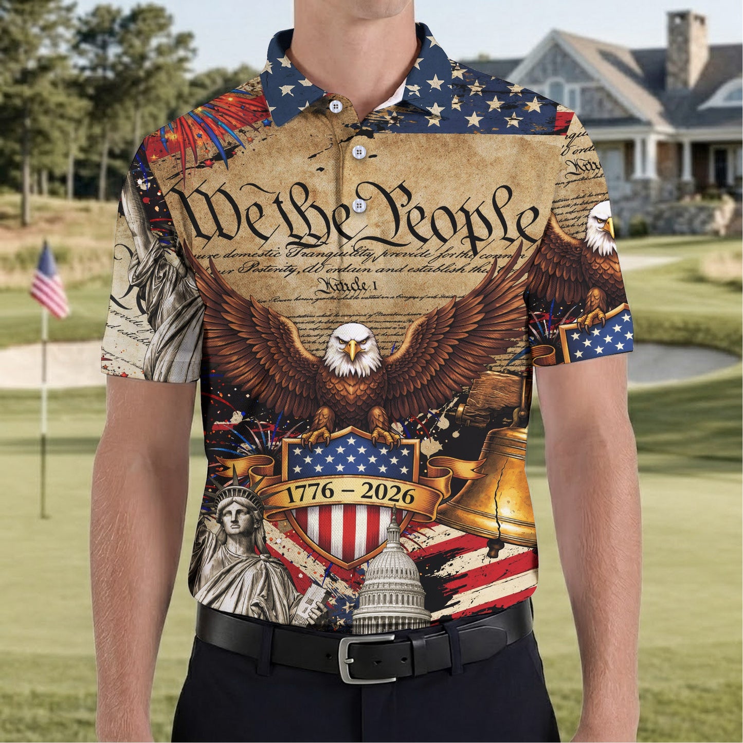 We The People Semiquincentennial Proud America 4th Of July Polo