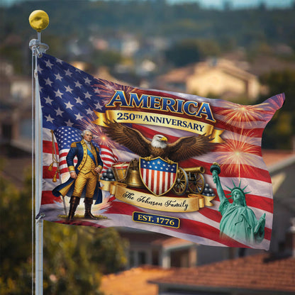 Custom Descendant of a Patriot Flag – Personalized Name & Years – American 250th Anniversary Gift – Patriotic Heritage Flag