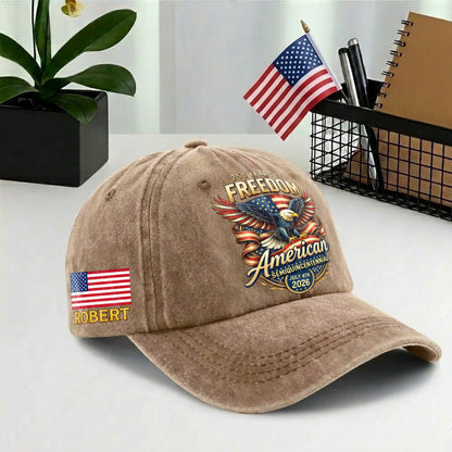 Personalized 250th Anniversary Baseball Cap - American Bald Eagle Freedom USA