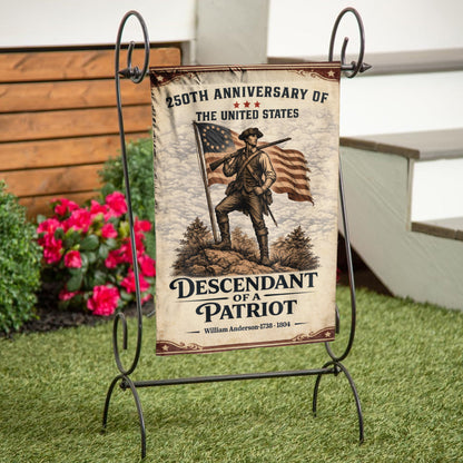USA 250th Anniversary Flag – Personalized with 'Descendant of a Patriot' 1776-2026