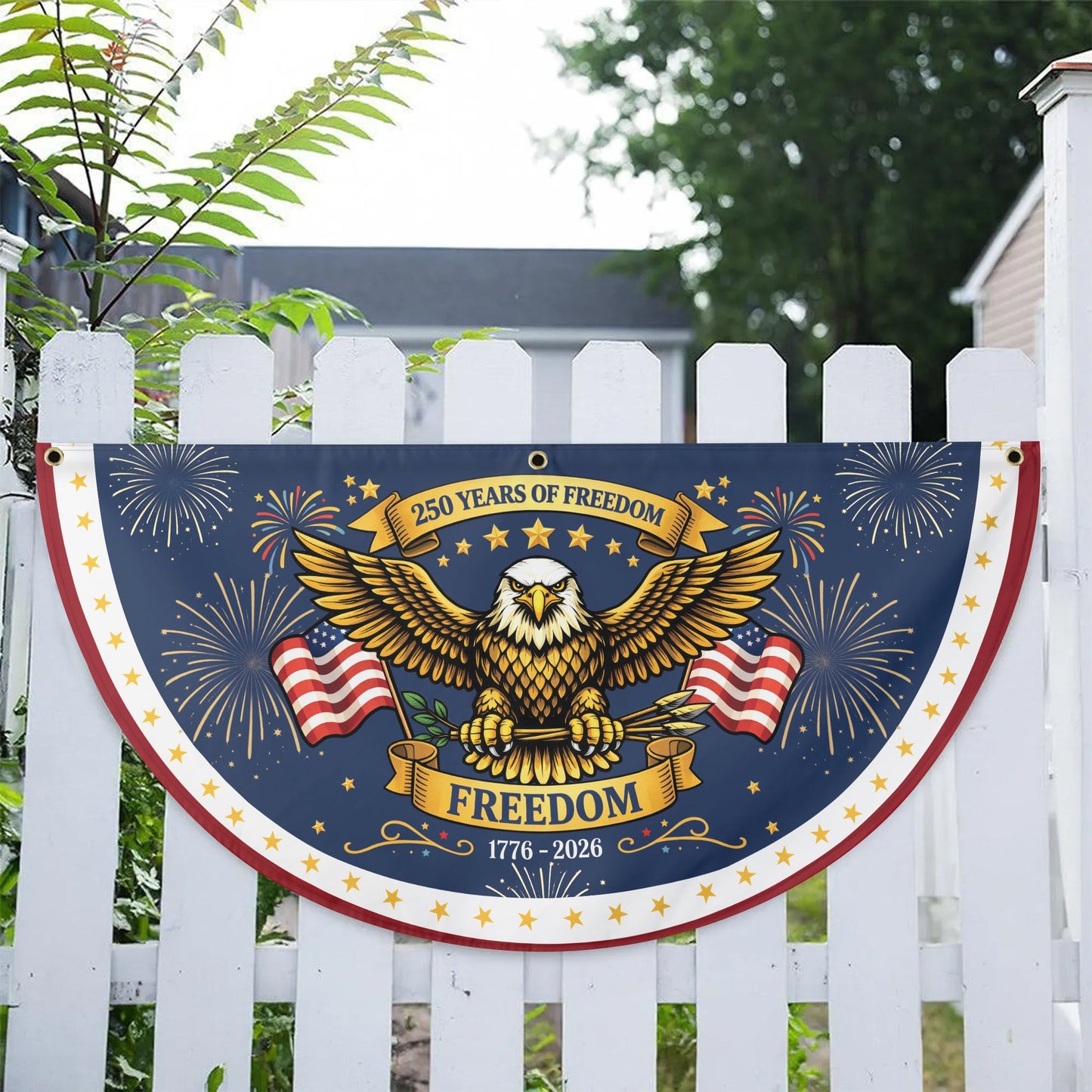 250th Anniversary Freedom Flag - American Eagle and Fireworks 1776-2026