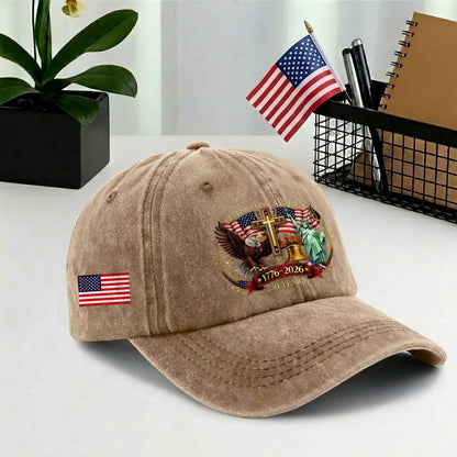 Faith Freedom America 250 Baseball Cap - 250th Anniversary Patriotic USA Hat 1776-2026 Gift