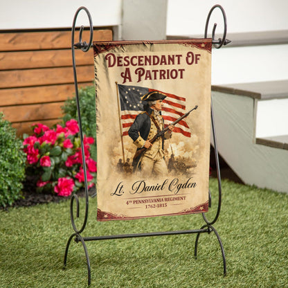 Personalized 250th Anniversary USA Flag - Descendant of a Patriot, Customizable Name