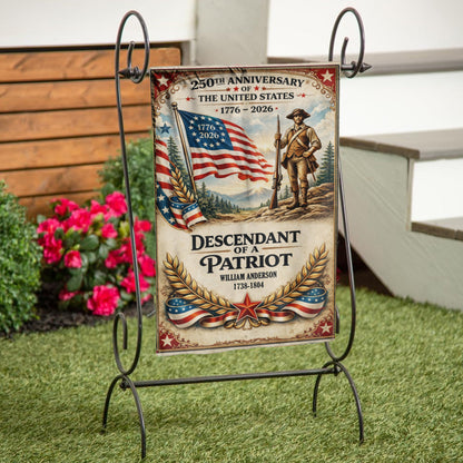 250th Anniversary USA Flag – Personalized 'Descendant of a Patriot' 1776-2026