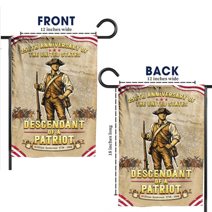 Personalized 250th Anniversary Flag – Descendant of a Patriot, USA 1776-2026