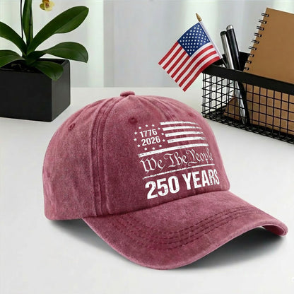American 250th Anniversary Baseball Cap - Vintage We The People USA Flag Hat 2026