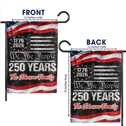 Personalized 250 Years USA Flag – We The People Design with Family Name, 1776-2026