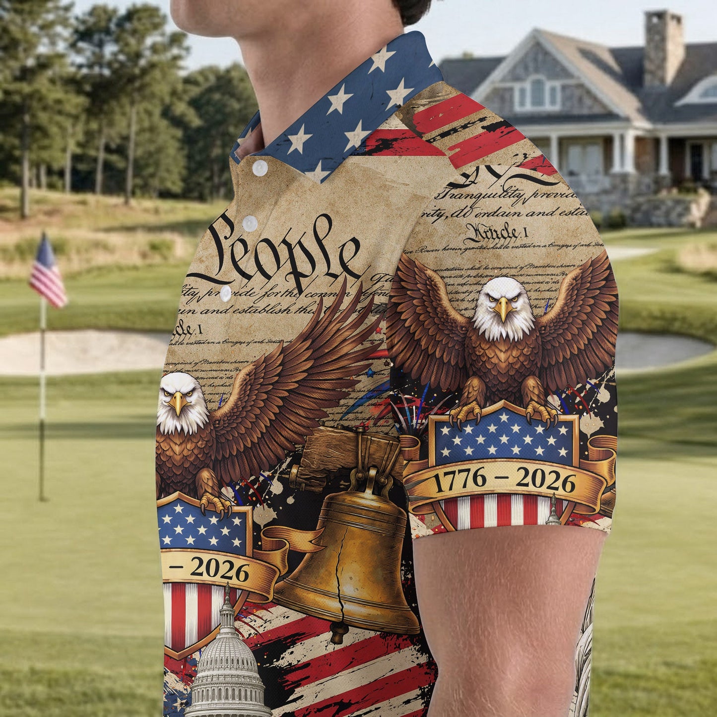 We The People Semiquincentennial Proud America 4th Of July Polo
