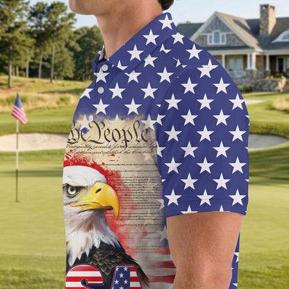 We The People Bald Eagle USA 250th Anniversary Polo Shirts 4th Of July Patriotic