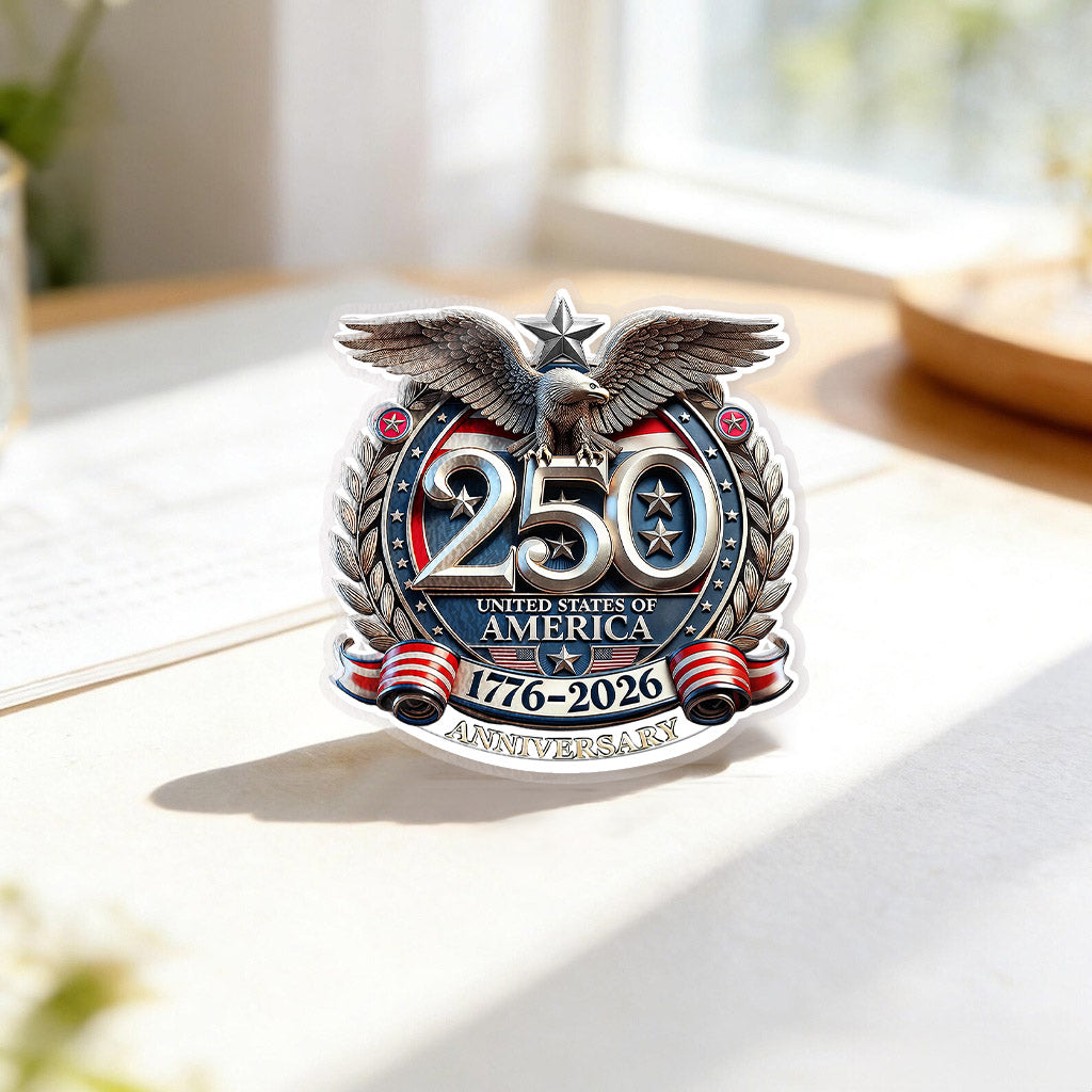America 250 Patriotic Acrylic Pins – Gold Brooch Set for Jackets, Hats & Gifts