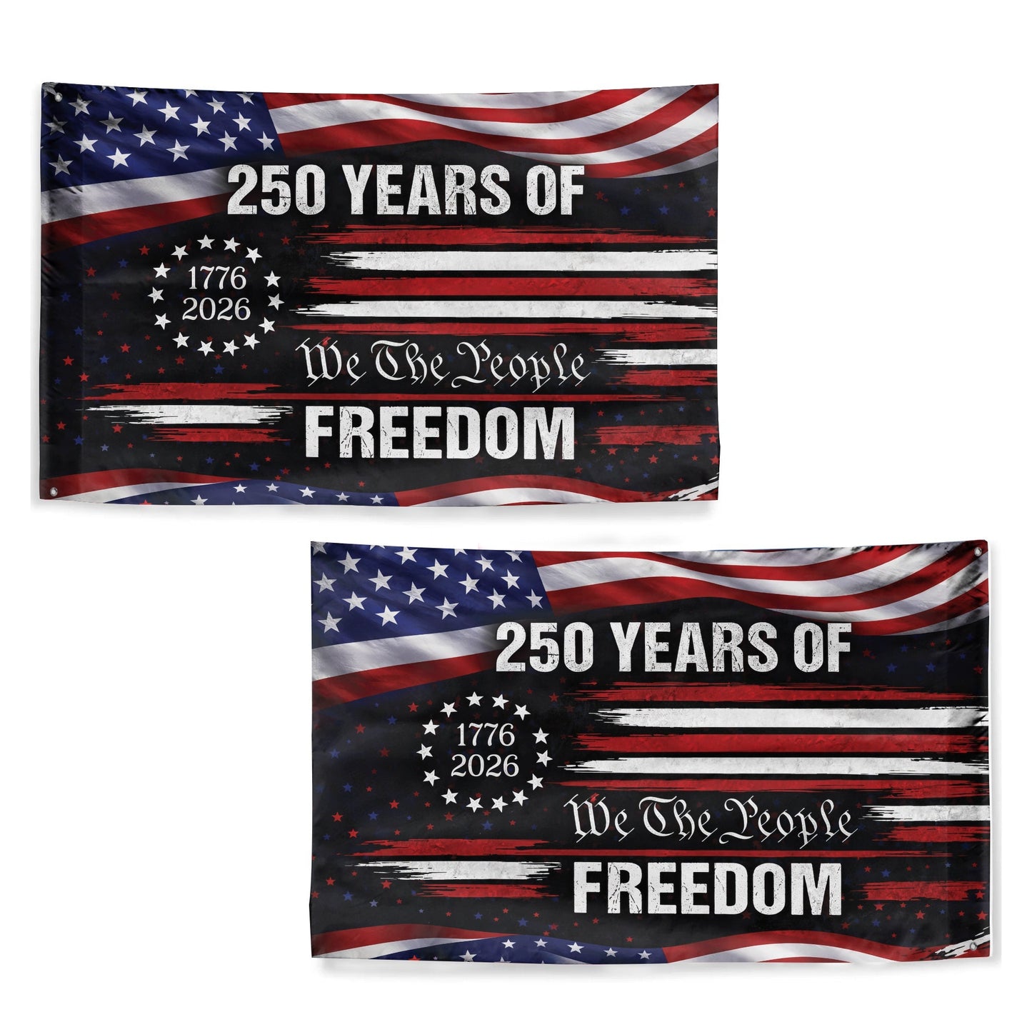 Patriotic 250th Anniversary 1776 2026 United States of America Semiquincentennial Grommet Flag