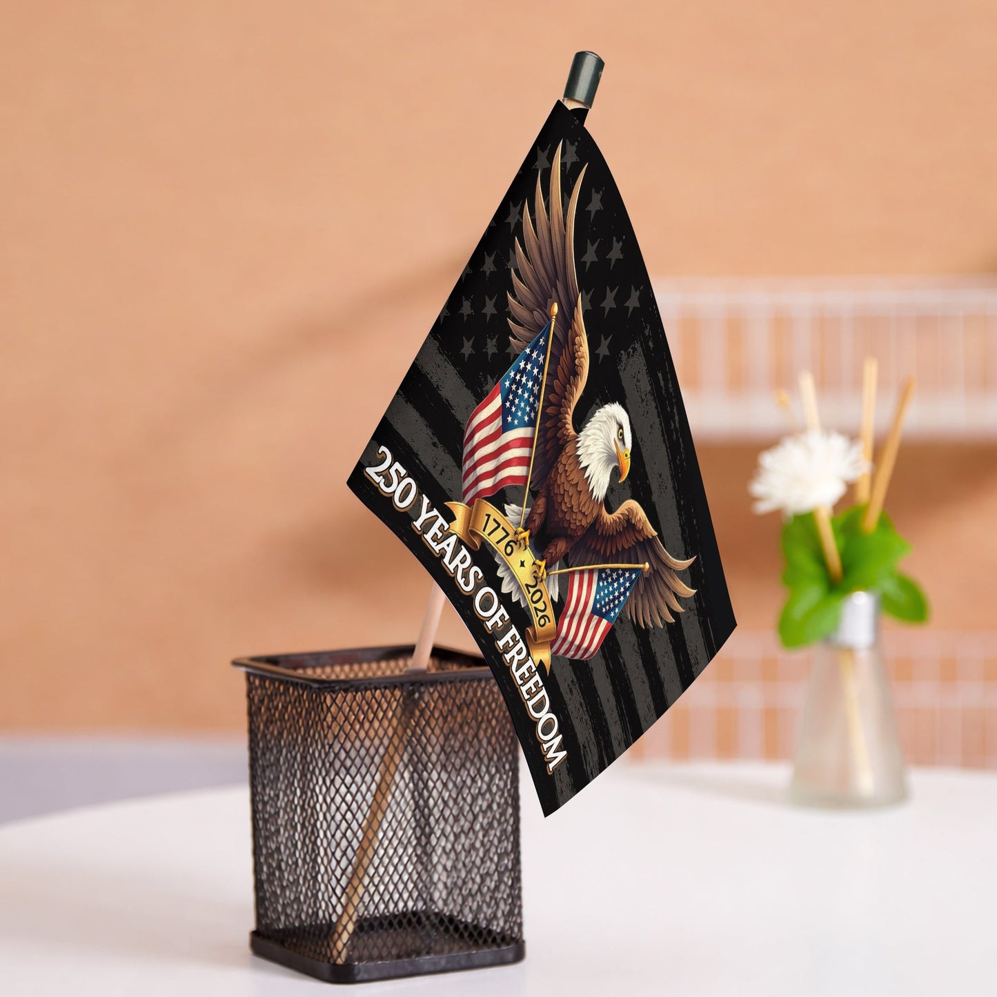 Handheld Flag 250th Anniversary USA - Bald Eagle 250 Years of Freedom 1776-2026