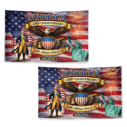 Custom Descendant of a Patriot Flag – Personalized Name & Years – American 250th Anniversary Gift – Patriotic Heritage Flag