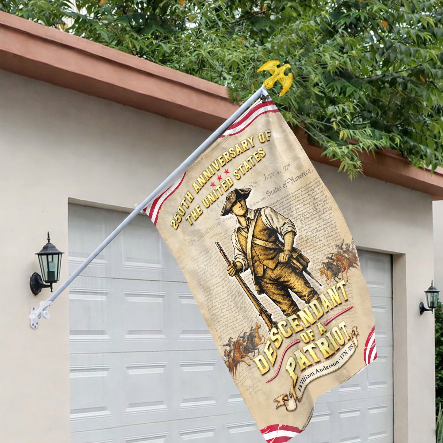 Personalized 250th Anniversary Flag – Descendant of a Patriot, USA 1776-2026