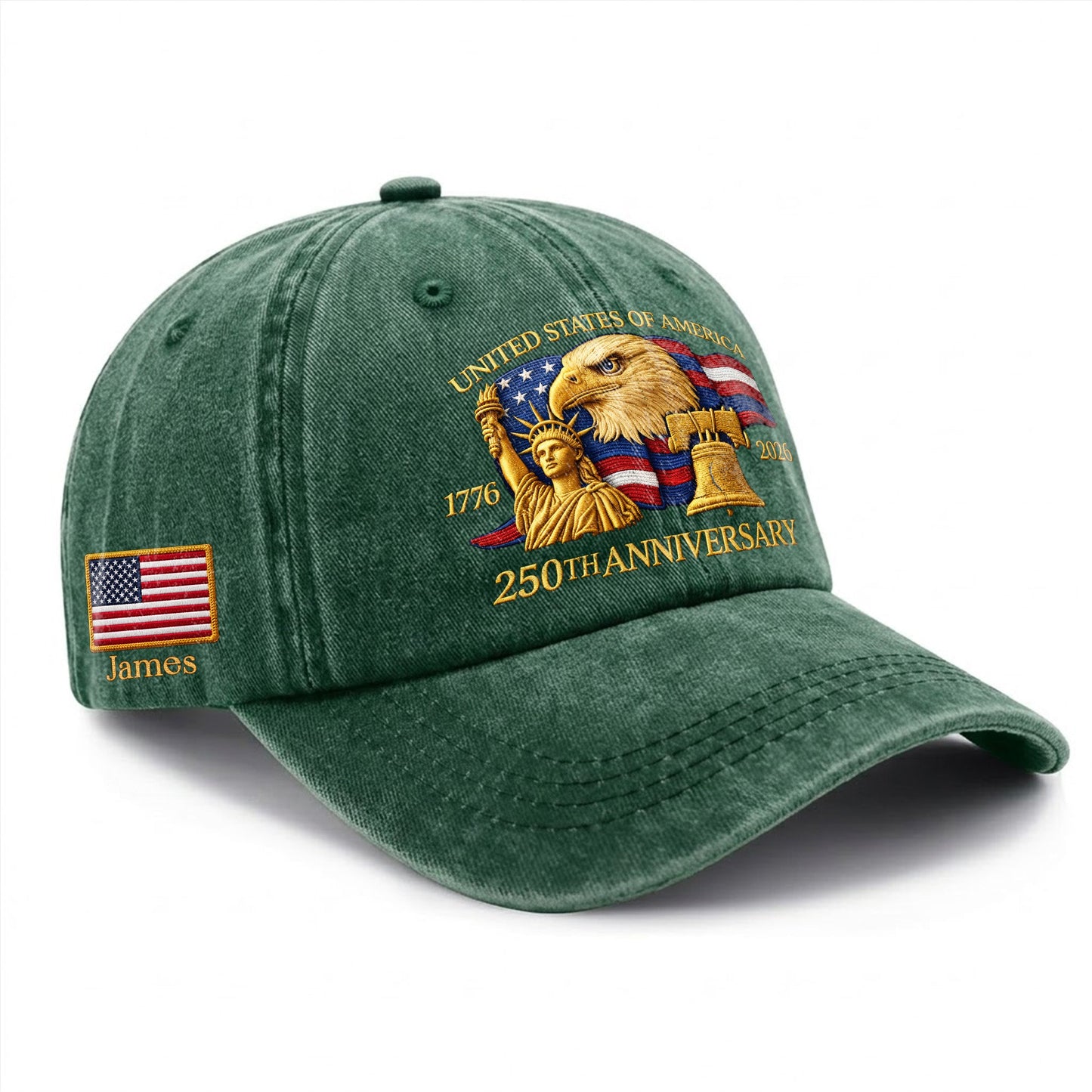 Personalized 250th Anniversary Baseball Cap - American Eagle Statue of Liberty Hat