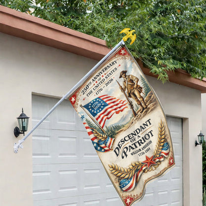 250th Anniversary USA Flag – Personalized 'Descendant of a Patriot' 1776-2026