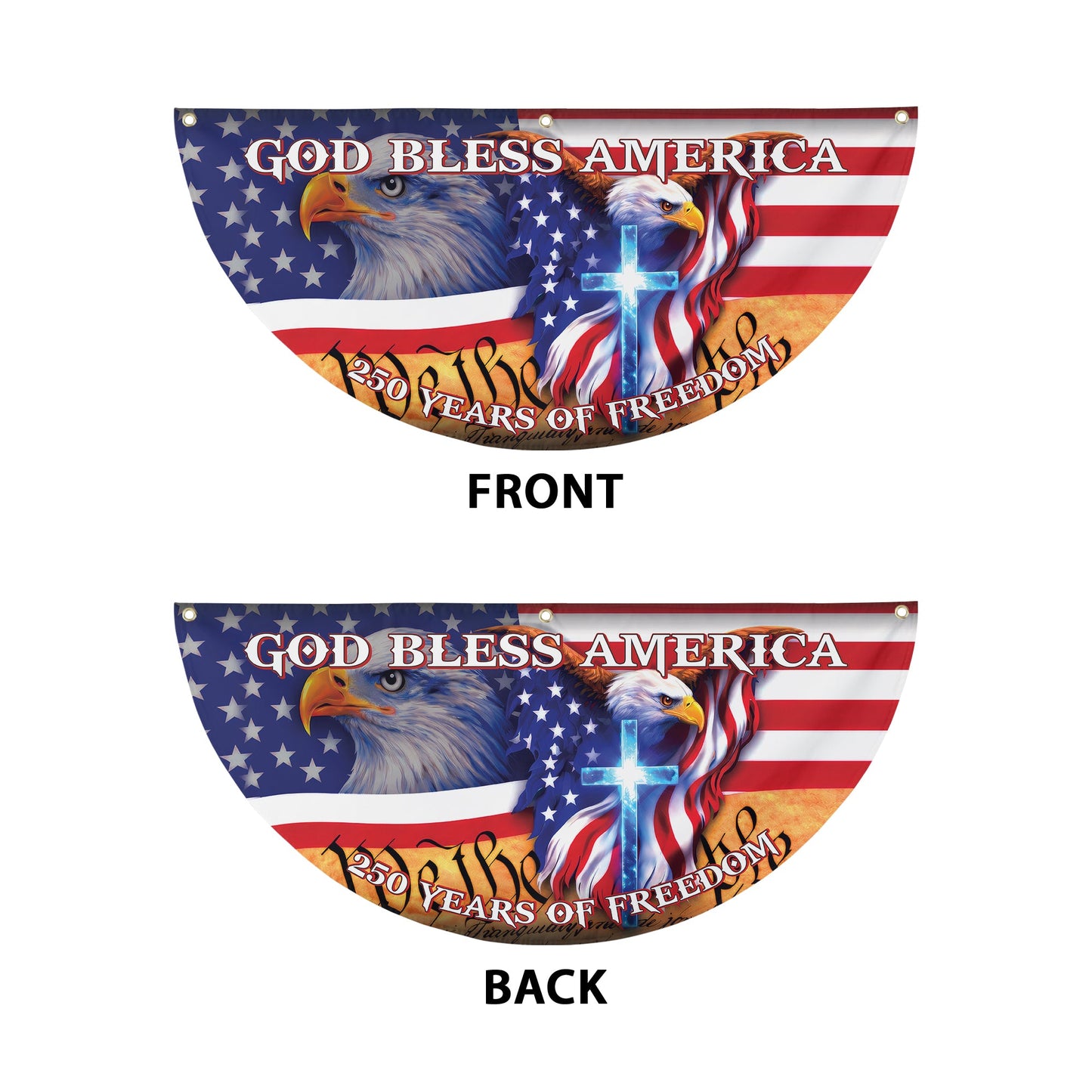 God Bless America 250th Anniversary Flag, Patriotic American Eagle Christian