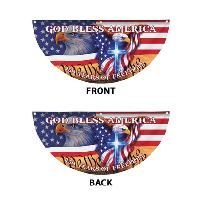 God Bless America 250th Anniversary Flag, Patriotic American Eagle Christian