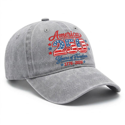 America 250 250th Anniversary Baseball Cap - 1776-2026 Years of Freedom Patriotic Hat