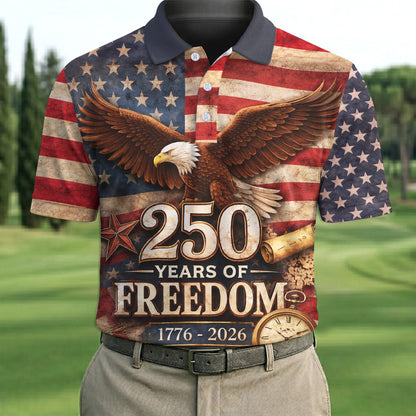 Freedom 250th Anniversary Vintage Eagle Polo Shirt