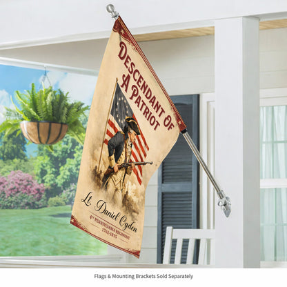 Personalized 250th Anniversary USA Flag - Descendant of a Patriot, Customizable Name