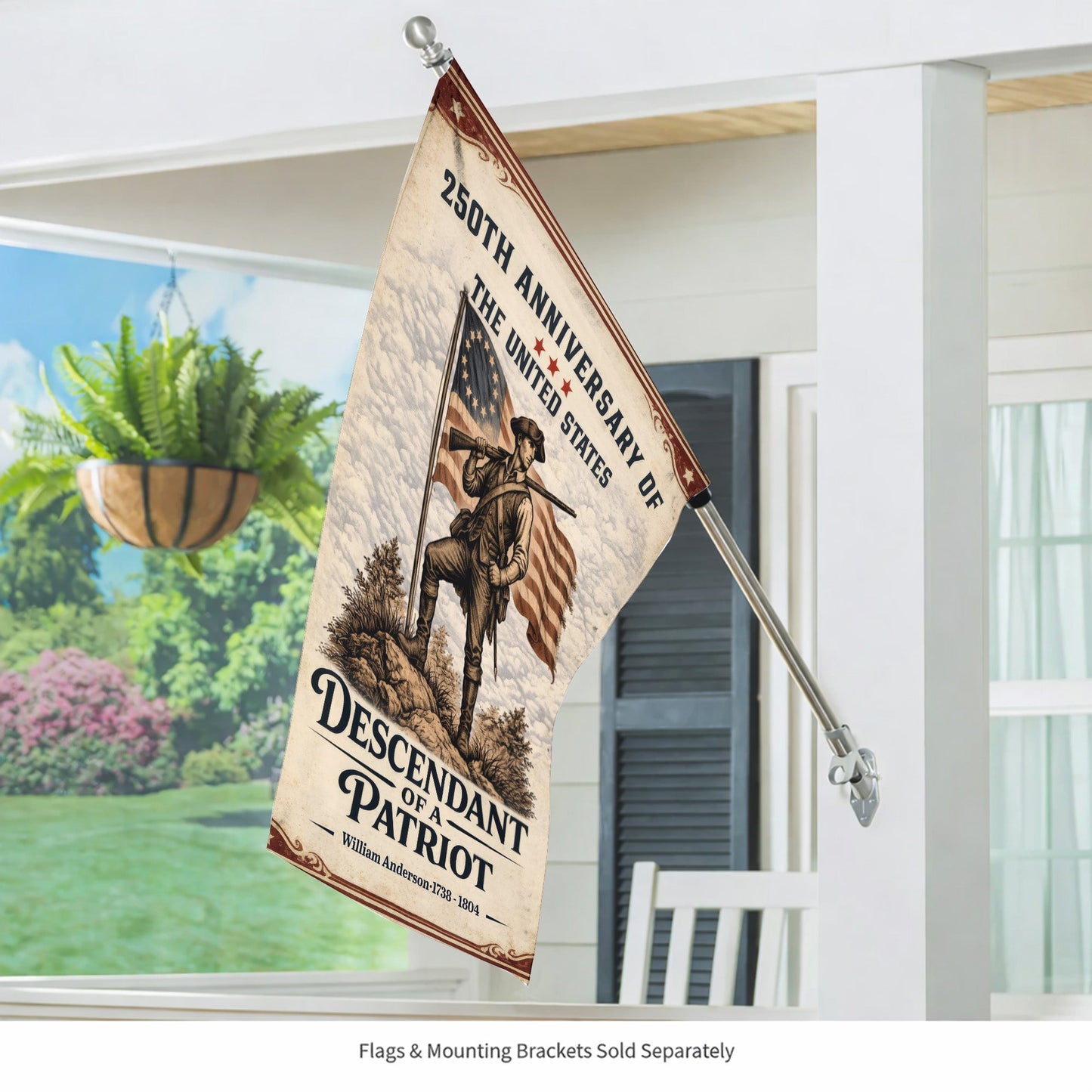 USA 250th Anniversary Flag – Personalized with 'Descendant of a Patriot' 1776-2026
