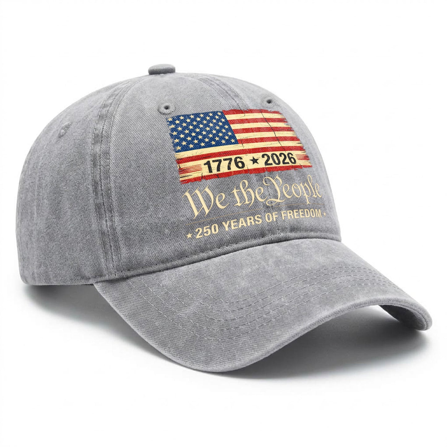 Patriotic USA Baseball Cap - We The People 250th Anniversary American Flag Hat