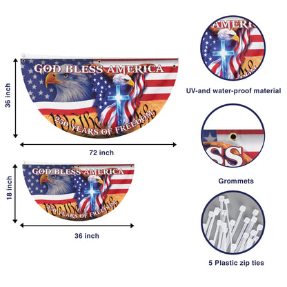 God Bless America 250th Anniversary Flag, Patriotic American Eagle Christian