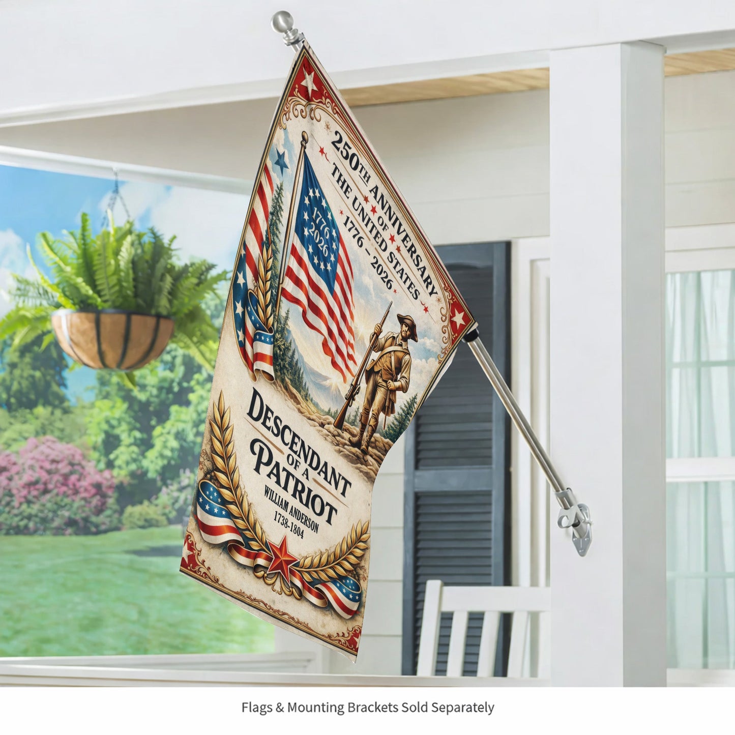250th Anniversary USA Flag – Personalized 'Descendant of a Patriot' 1776-2026