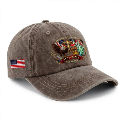 Faith Freedom America 250 Baseball Cap - 250th Anniversary Patriotic USA Hat 1776-2026 Gift