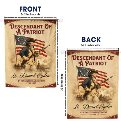 Personalized 250th Anniversary USA Flag - Descendant of a Patriot, Customizable Name