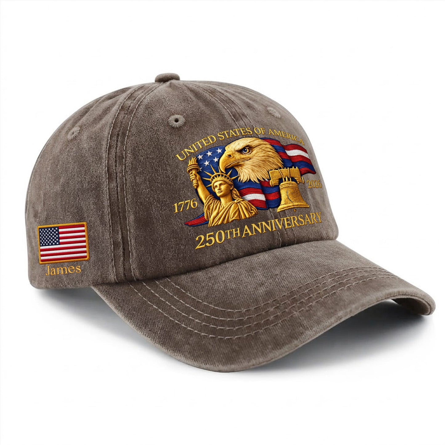 Personalized 250th Anniversary Baseball Cap - American Eagle Statue of Liberty Hat