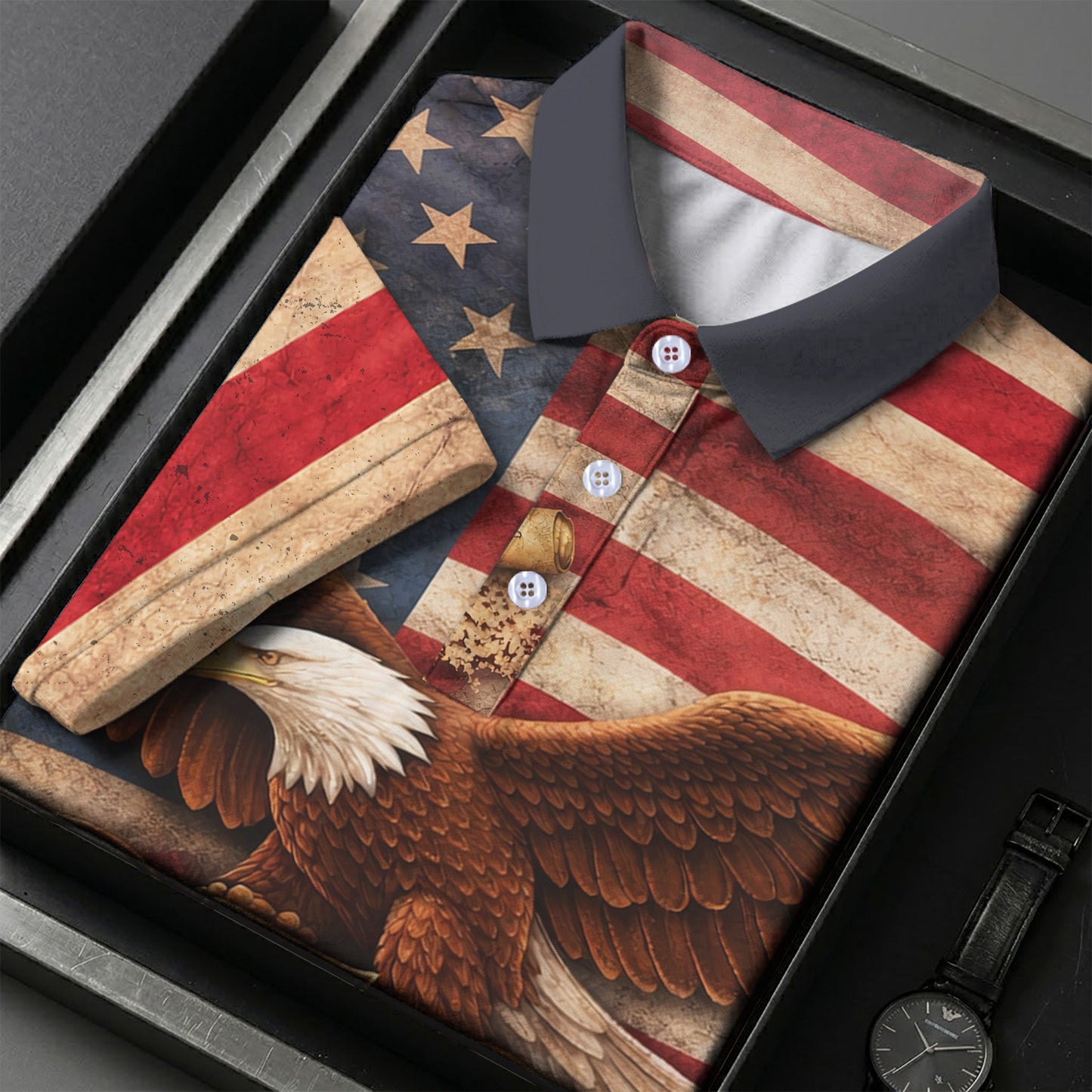 Freedom 250th Anniversary Vintage Eagle Polo Shirt