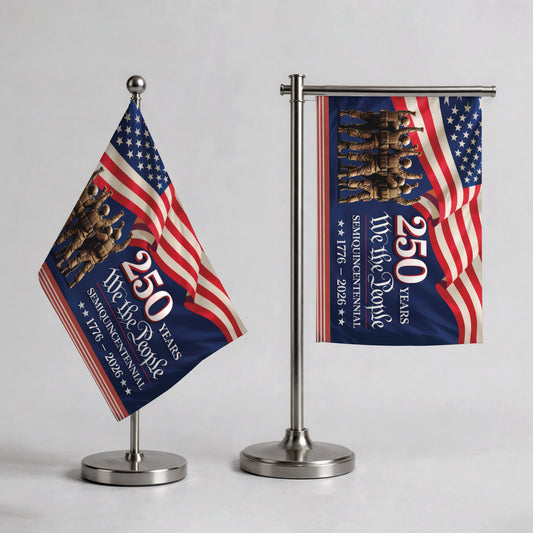 250th Anniversary Handheld Flag We the People Military Sacrifice and Service